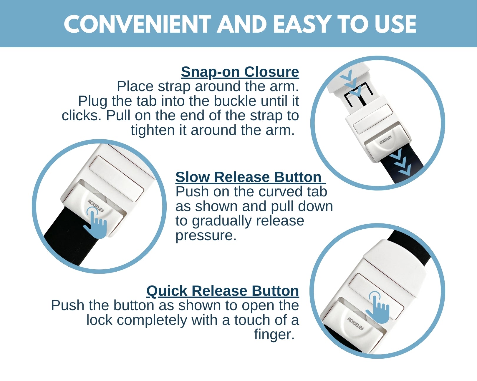 ROLSELEY Medical Wipeable Silicone Tourniquet - Durable, Reusable, Latex-free