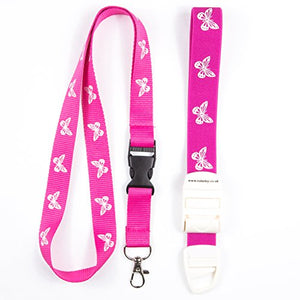 Medical Tourniquet and Lanyard Neck Strap with Butterfly Pattern Pink